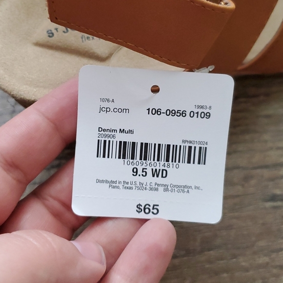 Brown and Denim wedge sandals size 9.5 W - Picture 8 of 8